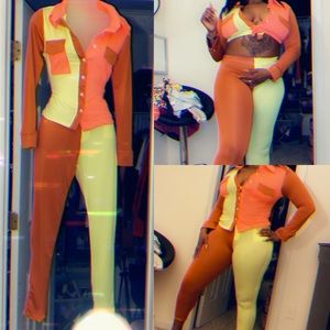 Trendy two piece pants set